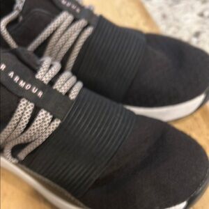 Under Armour Black and White Athletic Shoes. Like new